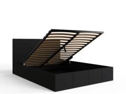 GFW End Lift Ottoman Storage Bed-Black Faux Leather-Small Double - thumbnail 7