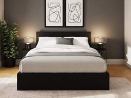 GFW End Lift Ottoman Storage Bed-Black Faux Leather-Small Double - thumbnail 3
