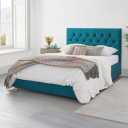 Aspire Olivier Ottoman Bed Plush Velvet Teal - Small Double - thumbnail 6