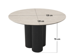 SOLACE+CO Deko & Cyra Round Dining Table Set with 4 Chairs - thumbnail 6