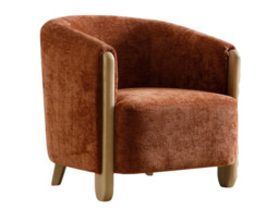 " Kyoto Jules Tub Accent Chair with Curved Back Terracotta" - thumbnail 3