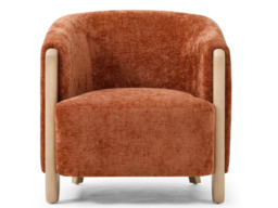 " Kyoto Jules Tub Accent Chair with Curved Back Terracotta" - thumbnail 2