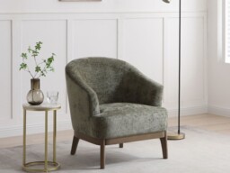 Kyoto Ella Tub Chair with Curved Arms Olive Chenille - thumbnail 1