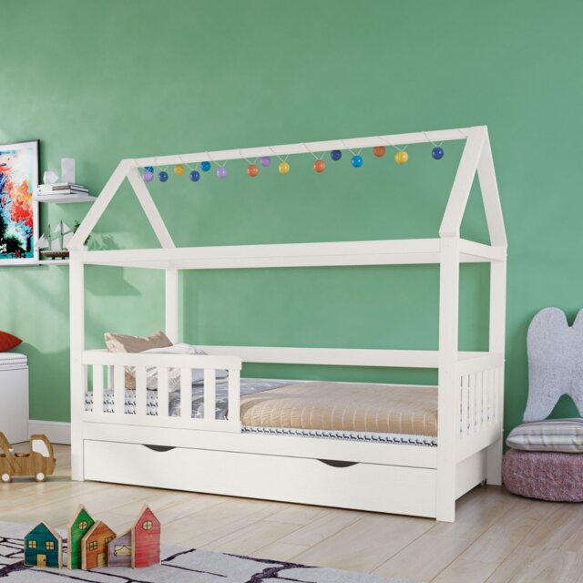 Noomi Alisa Solid Wood House Bed White (FSC-Certified) - image 1