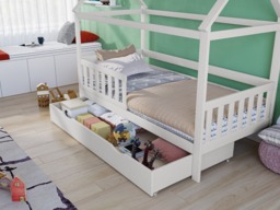 Noomi Alisa Solid Wood House Bed White (FSC-Certified) - thumbnail 6