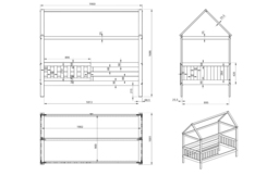 Noomi Alisa Solid Wood House Bed White (FSC-Certified) - thumbnail 7