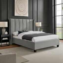 Limelight Polaris Recycle Fabric Bed Frame-Silver-Double - thumbnail 1