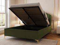 GFW Pettine End Lift Ottoman Storage Bed-Green-Double - thumbnail 2