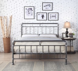Flintshire Furniture Cilcain Metal Bed Frame-Black and Silver-Kingsize - thumbnail 4