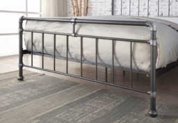 Flintshire Furniture Cilcain Metal Bed Frame-Black and Silver-Kingsize - thumbnail 2