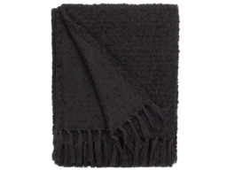 "Yard Candar Textured Boucle Throw 130x170cm-Black " - thumbnail 3