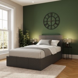 GFW End Lift Ottoman Storage Bed-Single-Grey Fabric