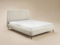 SOLACE+CO Adelaide Upholstered Bed Frame Beige Double - thumbnail 4