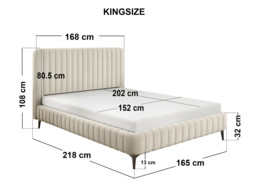 SOLACE+CO Adelaide Upholstered Bed Frame Beige Double - thumbnail 7