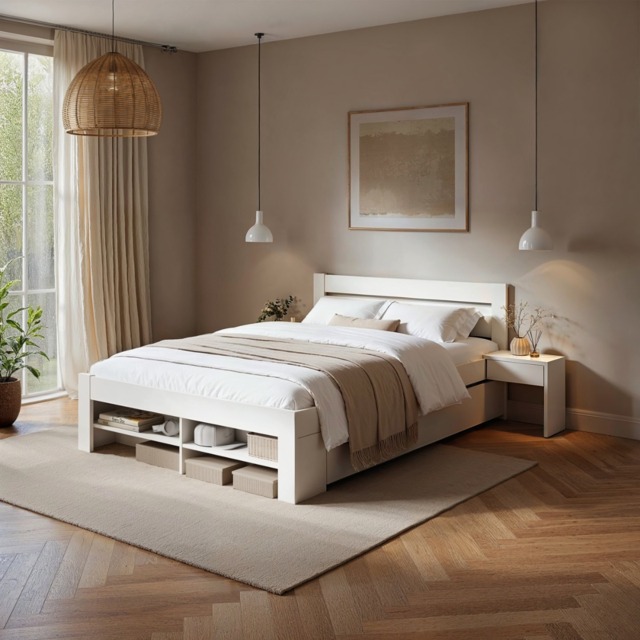 Noomi Pradis Double Storage Bed White (FSC-Certified) - image 1