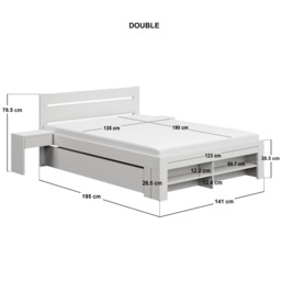 Noomi Pradis Double Storage Bed White (FSC-Certified) - thumbnail 5