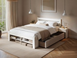 Noomi Pradis Double Storage Bed White (FSC-Certified) - thumbnail 2