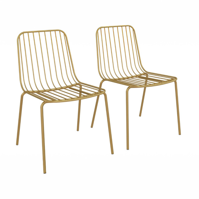 Dorel Caden Wire Dining Chair (set of 2)-Gold - image 1