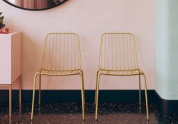 Dorel Caden Wire Dining Chair (set of 2)-Gold - thumbnail 4