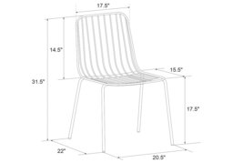 Dorel Caden Wire Dining Chair (set of 2)-Gold - thumbnail 6