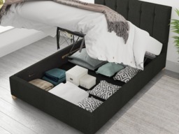 Aspire Hepburn Ottoman Bed Saxon Twill Charcoal - Kingsize - thumbnail 4