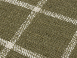 Yard Beni Cotton Check Throw with Tassels-Moss/Natural - thumbnail 3