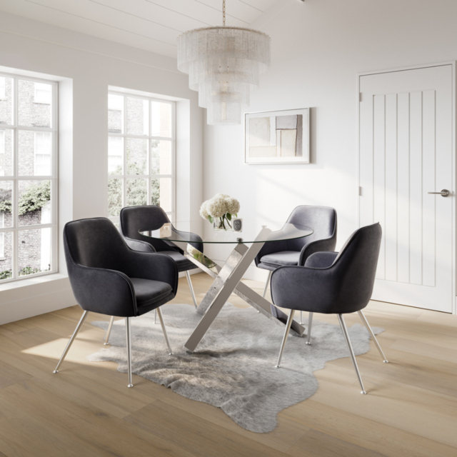 LPD Capri Dining Table With 4 Tara Grey Dining Chairs - image 1
