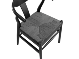 LPD Aries Dining Chair Set of 2 Black Satin Grain Wood  - thumbnail 6