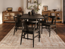 LPD Aries Dining Chair Set of 2 Black Satin Grain Wood  - thumbnail 2