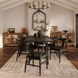 LPD Aries Dining Chair Set of 2 Black Satin Grain Wood 