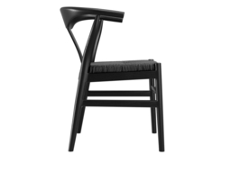 LPD Aries Dining Chair Set of 2 Black Satin Grain Wood  - thumbnail 3
