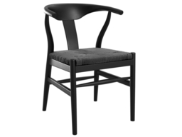 LPD Aries Dining Chair Set of 2 Black Satin Grain Wood  - thumbnail 4