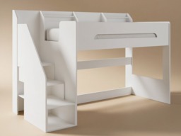 Flair Stepaside High Sleeper Bed with Staircase White - thumbnail 4