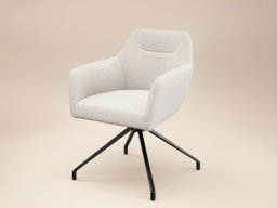 SOLACE+CO Lexi Dining Table with 4 Isla Swivel Dining Chairs Cream Boucle - thumbnail 7