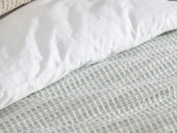 Yard Waffle Textured 100% Cotton Bedspread 140x220cm in Eucalyptus - thumbnail 4