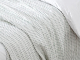 Yard Waffle Textured 100% Cotton Bedspread 140x220cm in Eucalyptus - thumbnail 2