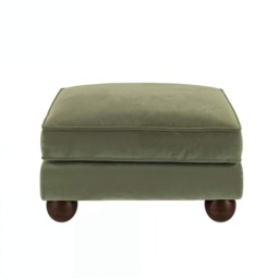 SOLACE+CO Addison Footstool Khaki Green Velvet - thumbnail 2