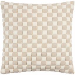Furn Softie Checkerboard 50 x 50cm Quilted Polyester Cushion-Natural