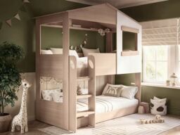 Flair Dreamland House Bunk Bed Oak & White - thumbnail 1
