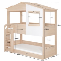 Flair Dreamland House Bunk Bed Oak & White - thumbnail 5
