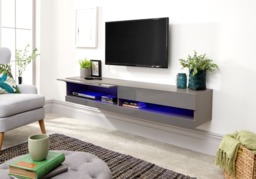 GFW Galicia Wall Mounted TV Unit With LED-Grey - thumbnail 6