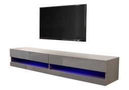 GFW Galicia 150cm Wall TV Unit With LED-Grey - thumbnail 6