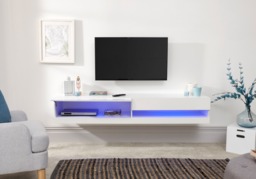 GFW Galicia Wall Mounted TV Unit With LED-Grey - thumbnail 3