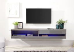GFW Galicia Wall Mounted TV Unit With LED-Grey - thumbnail 4