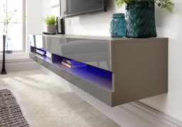 GFW Galicia Wall Mounted TV Unit With LED-Grey - thumbnail 7