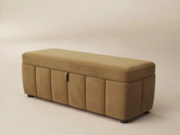 SOLACE+CO Emilie Ottoman Blanket Box Caramel Velvet - thumbnail 6