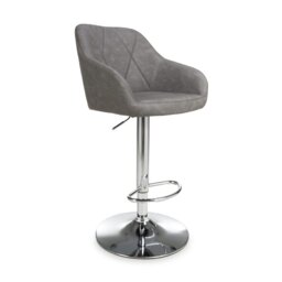 Flair Serena Leather Effect Charcoal Bar Stool (Pair)