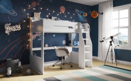 Flair Cosmic High Sleeper with Desk White - thumbnail 5
