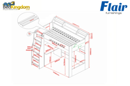 Flair Cosmic High Sleeper with Desk White - thumbnail 6