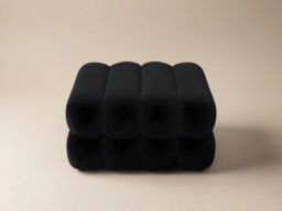 SOLACE+CO Halle Ottoman Storage Footstool Black Velvet - thumbnail 6